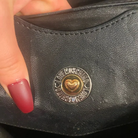 LOVE MOSCHINO RED SATIN RUFFLE HAND BAG - Picture 10 of 10